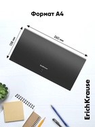 Папка-картотека, 260×138 мм (Travel), 12 отделений, 600 мкм, ErichKrause Matt Classic, на кнопке, тиснение «песок», черная - Фото 7