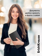 Папка-картотека, 260×138 мм (Travel), 12 отделений, 600 мкм, ErichKrause Matt Classic, на кнопке, тиснение «песок», черная - Фото 9