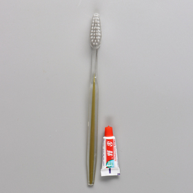 Зубной набор в пакете: зубная щётка 18 см + зубная паста 3 г (комплект 50 шт)