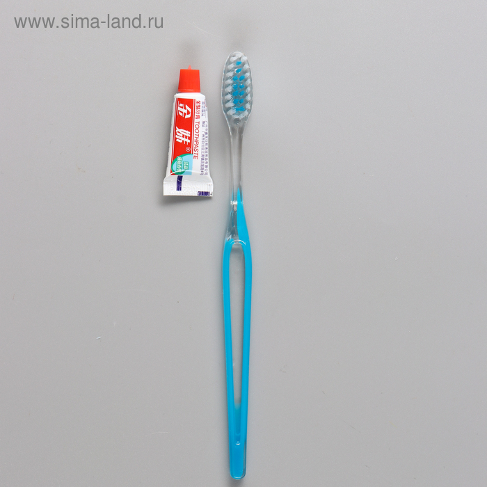 Зубной набор в пакете: зубная щетка 18 см + зубная паста 3 г