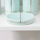 Набор аксессуаров для ванной комнаты «Лайн», 4 предмета (дозатор 400 мл, мыльница, 2 стакана), цвет зелёный - фото 6258943
