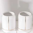 Набор аксессуаров для ванной комнаты «Лайн», 4 предмета (дозатор 400 мл, мыльница, 2 стакана), цвет белый - фото 6258948