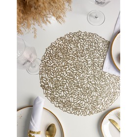 Салфетка сервировочная на стол «Манифик», d=38 см, цвет золотой (комплект 12 шт)