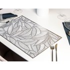 Салфетка сервировочная на стол Доляна «Листопад», 45×30 см, цвет серебряный - Фото 8