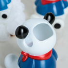 Набор аксессуаров для ванной комнаты «Пандочки», 4 предмета (дозатор 220 мл, мыльница, стакан мочалка), цвет белый - Фото 3