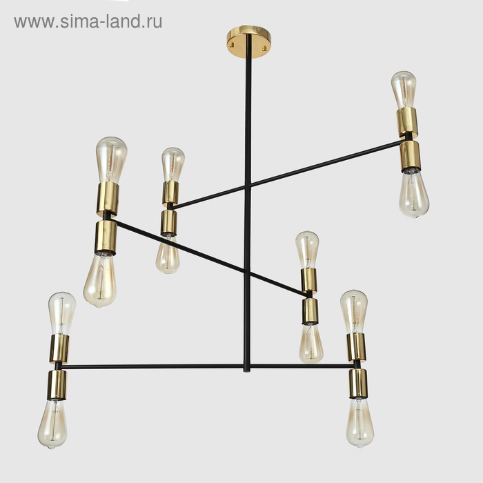 Люстра "Крейс" 6х40Вт Е27 черный-золото 73х73х85 см. - Фото 1