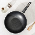 Сковорода - Вок Мечта «Гранит», 3.7 л, d=28 см, съёмная ручка, антипригарное покрытие, литой алюминий, серая - Фото 2