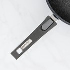 Сковорода «Гранит ВОК», d=28 см, съёмная ручка, стеклянная крышка, антипригарное покрытие, цвет серый - фото 4293443