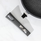 Сковорода «Гранит ВОК», d=28 см, съёмная ручка, стеклянная крышка, антипригарное покрытие, цвет серый - фото 4293444