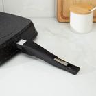 Сковорода-гриль «Гранит», 26×26, съёмная ручка, стеклянная крышка, антипригарное покрытие, цвет чёрный - Фото 5