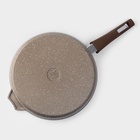 Сковорода Мечта «Гранит Brown», d=28 см, съёмная ручка, стеклянная крышка, антипригарное покрытие, алюминий, коричневая - Фото 5