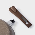 Сковорода Мечта «Гранит Brown», d=28 см, съёмная ручка, стеклянная крышка, антипригарное покрытие, алюминий, коричневая - Фото 7