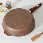 Сковорода Мечта «Гранит Brown», d=30 см, съёмная ручка, стеклянная крышка, антипригарное покрытие, литой алюминий, коричневая - Фото 3