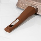 Сковорода-гриль «Гранит», 26×26 см, съёмная ручка, стеклянная крышка, антипригарное покрытие, цвет коричневый - фото 4293534