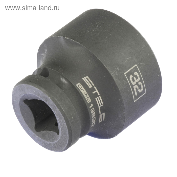 Головка ударная Stels 13930, 32 мм, 1/2", CrMo, шестигранная - Фото 1