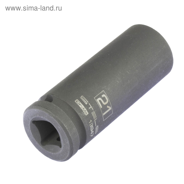 Головка ударная Stels 13947, 21 мм, 1/2", CrMo, шестигранная, удлиненная - Фото 1