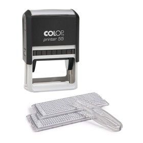 Штамп автоматический самонаборный COLOP Printer 55 SET-F, рамка, 8/10 строк, 2 кассы, чёрный 4747360