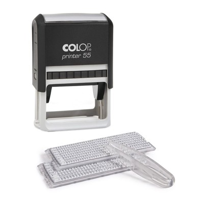 Штамп автоматический самонаборный COLOP Printer 55 SET-F, рамка, 8/10 строк, 2 кассы, чёрный