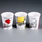Стакан бумажный "Города" для горячих напитков, 250 мл, цветной, диаметр 80 мм МИКС - фото 110362207
