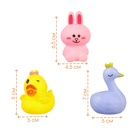 Резиновые игрушки для ванны «Зайка, лебедь, уточка», с пищалкой, в наборе 3 шт. - Фото 3
