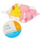 Резиновые игрушки для ванны «Зайка, лебедь, уточка», с пищалкой, в наборе 3 шт. - Фото 5