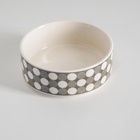 Миска керамическая «Горошек» 200 мл - 10.5×10.5×4 см, серая/белая - Фото 3