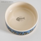 Миска «Ночные кошки», 200 мл, 10.5×10.5×4 см, керамика, синяя, белая - Фото 4