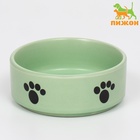 Миска керамическая «Лапки» 200 мл - 10.5×10.5×4 см, мятная - Фото 2