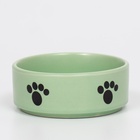 Миска керамическая «Лапки» 200 мл - 10.5×10.5×4 см, мятная - Фото 3