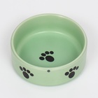 Миска керамическая «Лапки» 200 мл - 10.5×10.5×4 см, мятная - Фото 4