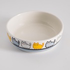 Миска керамическая «Пиксельные кошки» 250 мл 12×12×3.5 см, белая - Фото 3