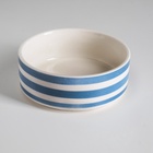 Миска «Полоски», 200 мл, 10.5×10.5×4 см, керамика, белая, синяя - Фото 2