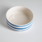 Миска «Полоски», 200 мл, 10.5×10.5×4 см, керамика, белая, синяя - Фото 3
