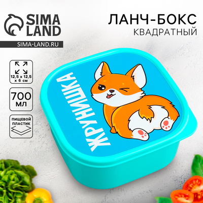 Ланч - бокс квадратный «Жрунишка», 700 мл