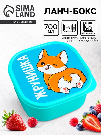 Ланч - бокс квадратный «Жрунишка», 700 мл
