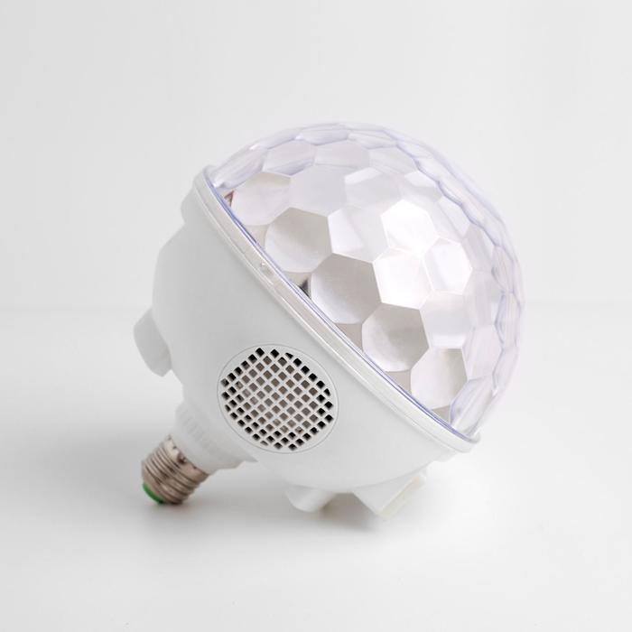 Световой прибор «Хрустальный шар» 16 см, Е27, динамик, пульт ДУ, свечение RGB - фото 1908517492