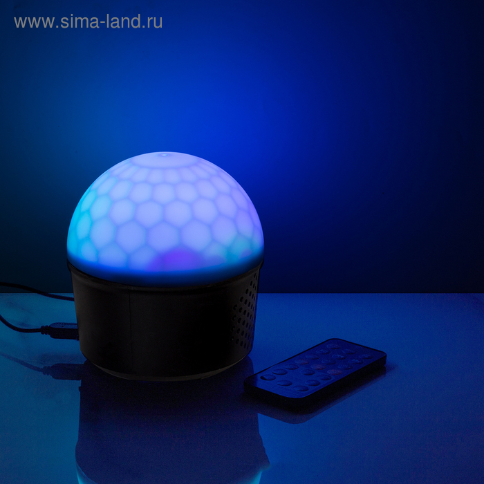 Световой прибор «Хрустальный шар» 10 см, динамик, AUX, свечение RGB, 220 В - Фото 1