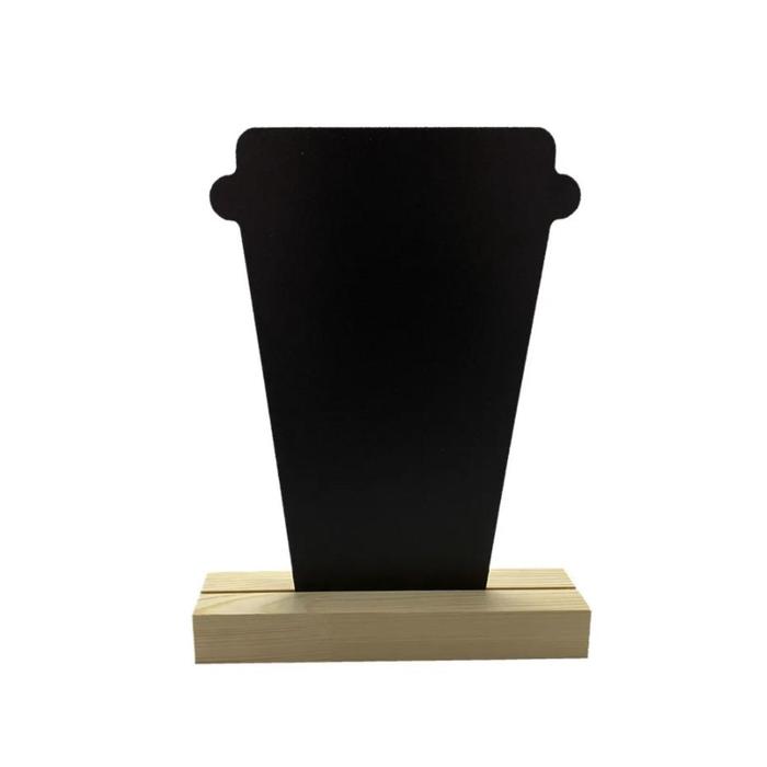 Табличка для надписей меловым маркером Стакан, 181х258, на деревянной основе, цвет чёрный, ПВХ - Фото 1