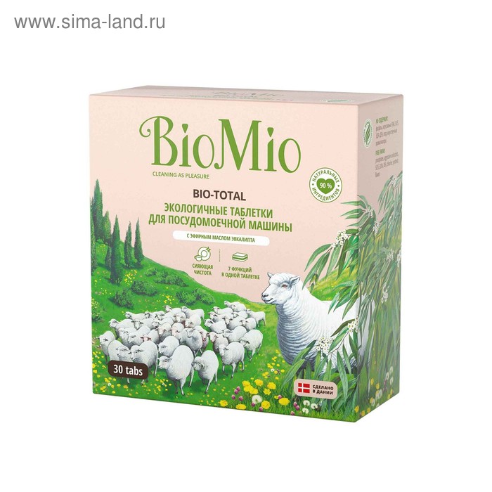Таблетки для посудомоечной машины 7 в 1 BioMio, с эфирным маслом эвкалипта, 30 шт. - Фото 1