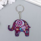 Брелок акрил "Слон в цветах" в технике дудлинг 5,4х6,4 см - фото 318267477