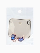 Серьги со стразами «Эдель», овал кружево, синие в розовом золоте  (артикул 4552489)  большой выбор товаров оптом и в розницу по низким ценам с доставкой