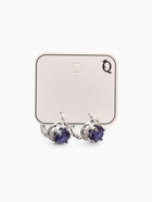 Серьги со стразами "Эдель" кружок, цвет ярко-синий в серебре - фото 809213567