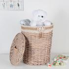 Корзина для белья универсальная плетёная Доляна «Бантик», 46×46×56 см - Фото 4