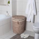 Корзина для белья универсальная плетёная Доляна «Бантик», 46×46×56 см - Фото 5