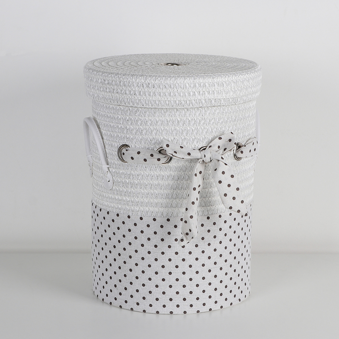 Корзина для белья универсальная плетёная Доляна «Грей», 32×32×41 см, цвет белый - фото 1892600