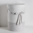 Корзина для белья универсальная плетёная Доляна «Грей», 41×41×55,5 см, цвет белый - фото 2063539