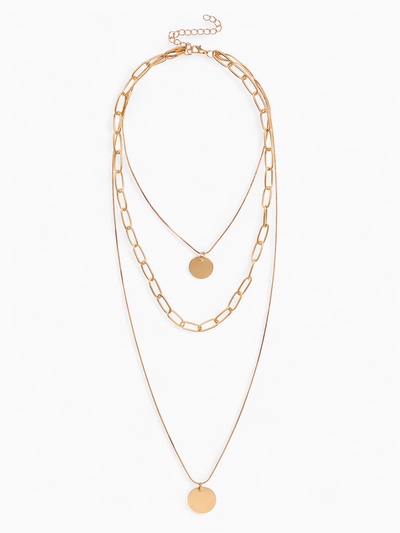 Кулон «Цепь» три нити, цвет розовое золото, 66 см