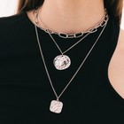 Кулон «Цепь» мятые круги, цвет серебро, 66 см - фото 25562360