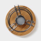 Подставка-подогрев под чайник BellaTenero «Эко», на бамбуковой подставке, d=14 см, металл, серебристая - Фото 2