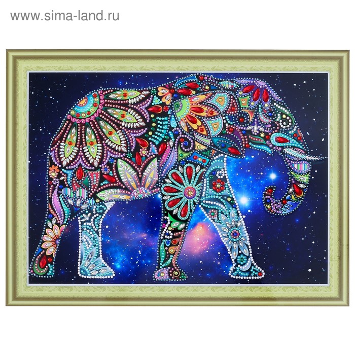 Алмазная картина с фигурными стразами на пенокартоне "Созвездие слона" 30 × 40 см - Фото 1